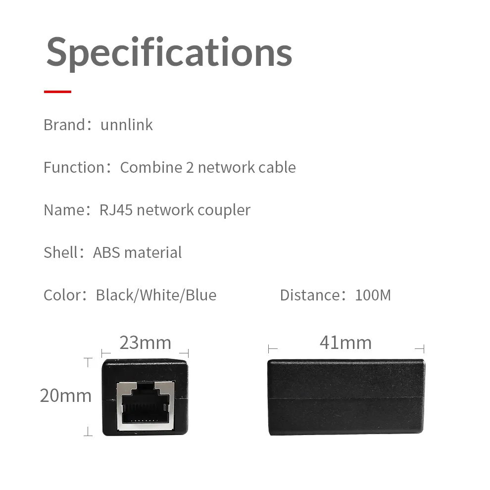 Сетевой соединитель Unnlink RJ45 гнездовой разъем CAT5E/CAT6 сетевой Ethernet LAN адаптер