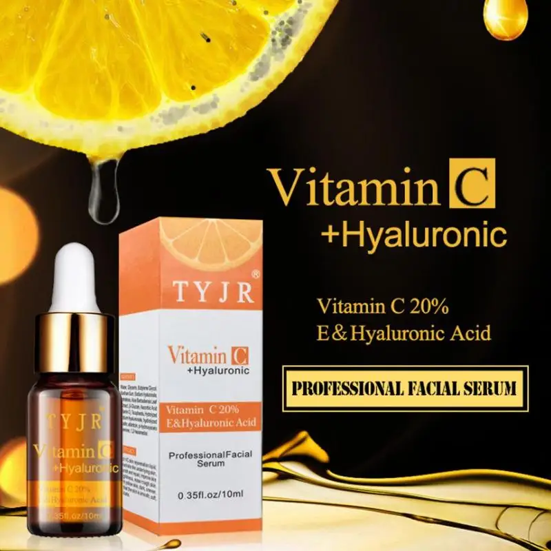 

100% Pure Vitamin C + Hyaluronic Acid Smoothing Face Serum Anti Vc Face Serum
