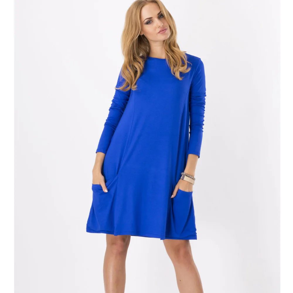 Женское платье с длинным рукавом и круглым вырезом размеры S M L XL XXL XXXL|fashion women