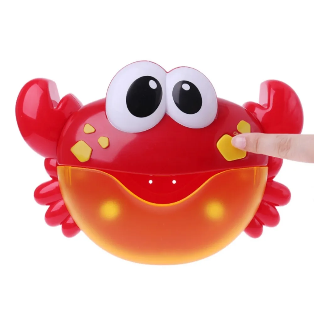 Toy Music Crab Bubble Blower Machine Cartoon Electric Automatic Maker Baby Bath Bathroom Toys Red Lovely Gift Home | Дом и сад