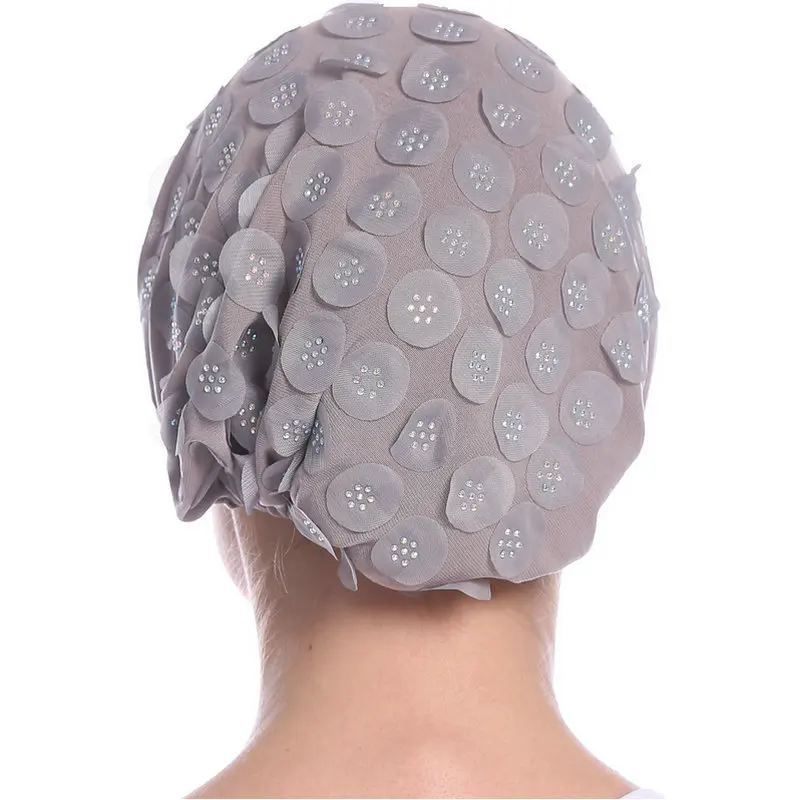 Babalet/женская элегантная мягкая шелковая 3D Цветочная дрель мусульманский тюрбан с