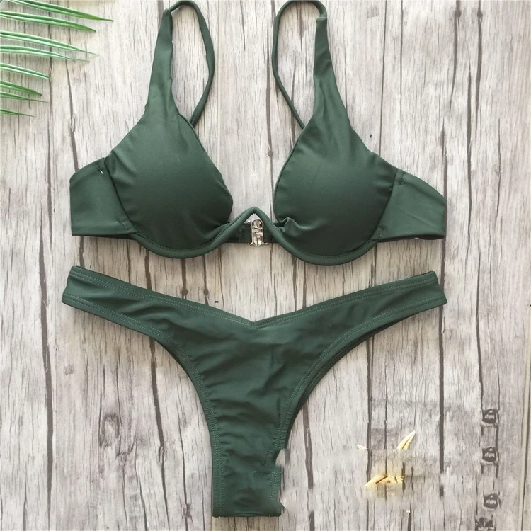 Брендовое Бразильское бикини 2018 купальник женский сексуальный пуш ап на