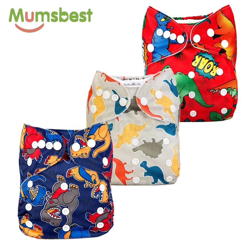 [Mumsbest] Выпуск 3 шт. регулируемые непромокаемые детские многоразовый подгузник динозавры пеленки чехлы для мальчиков динозавры ткань пеленки крышка