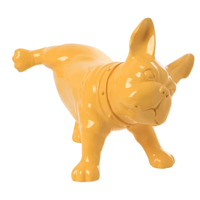 

Yellow Plastic French Bulldog Dog Mannequin With Revolved Head For Display D50