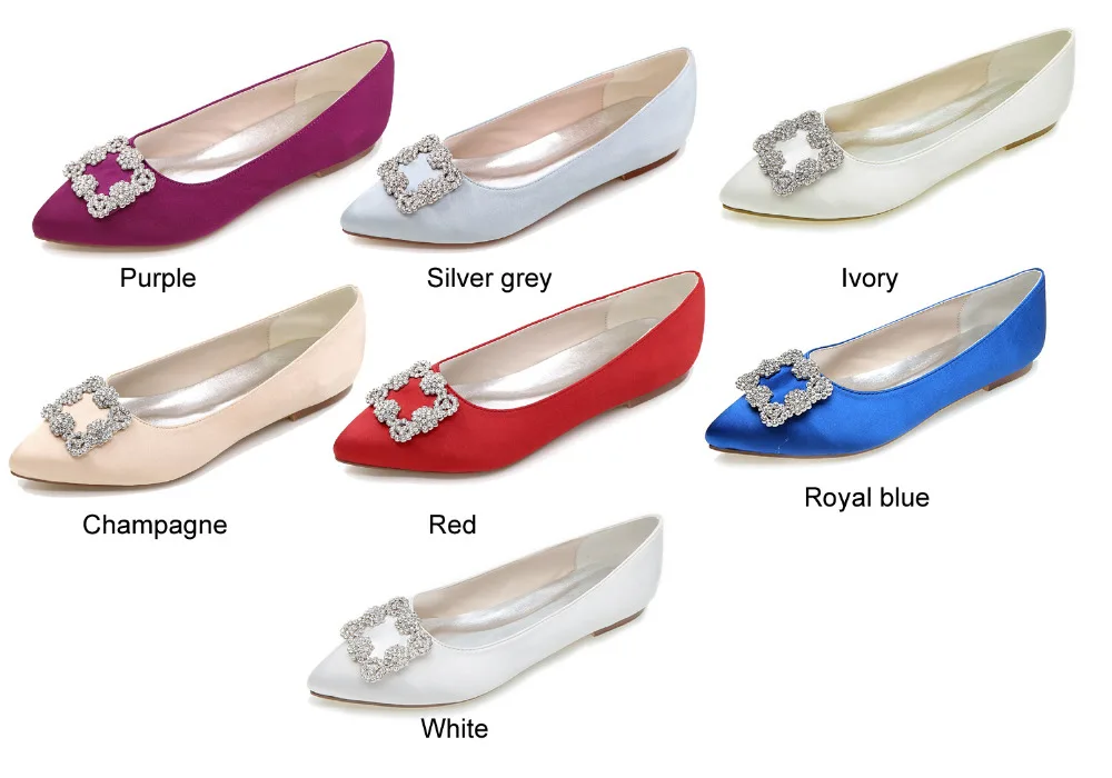 Женская атласная брошь на плоской подошве с острым носком|women flats|slip onflats women |