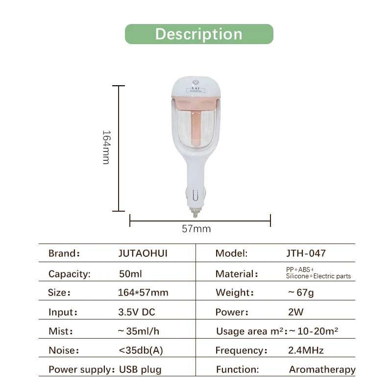 1 шт. 12 в автомобильный паровой увлажнитель воздуха Арома диффузор мини
