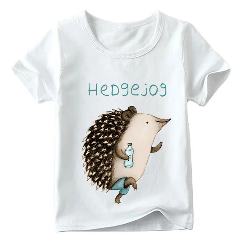 Детская футболка с рисунком ежика для объятий/поцелуев летние топы коротким