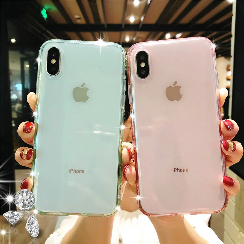 Красивые Для женщин Алмазный Блеск ТПУ чехол для iPhone X SE 5 5S 6 6s 7 8 плюс XR XS MAX случае