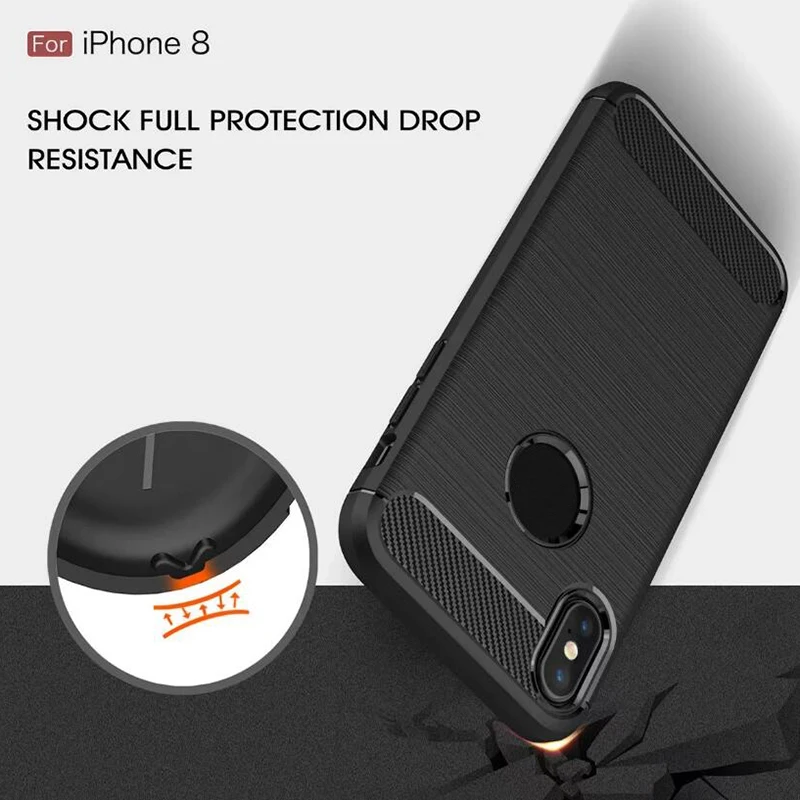 Инновация для iphone 8 чехол из углеродного волокна Текстура дизайн прочный ТПУ iphone8
