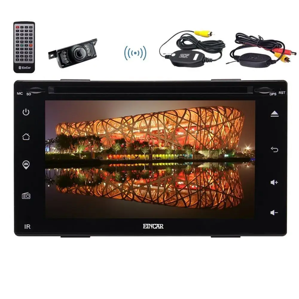 Беспроводная камера + 2 din радио автомобильный dvd-плеер gps навигация магнитофон