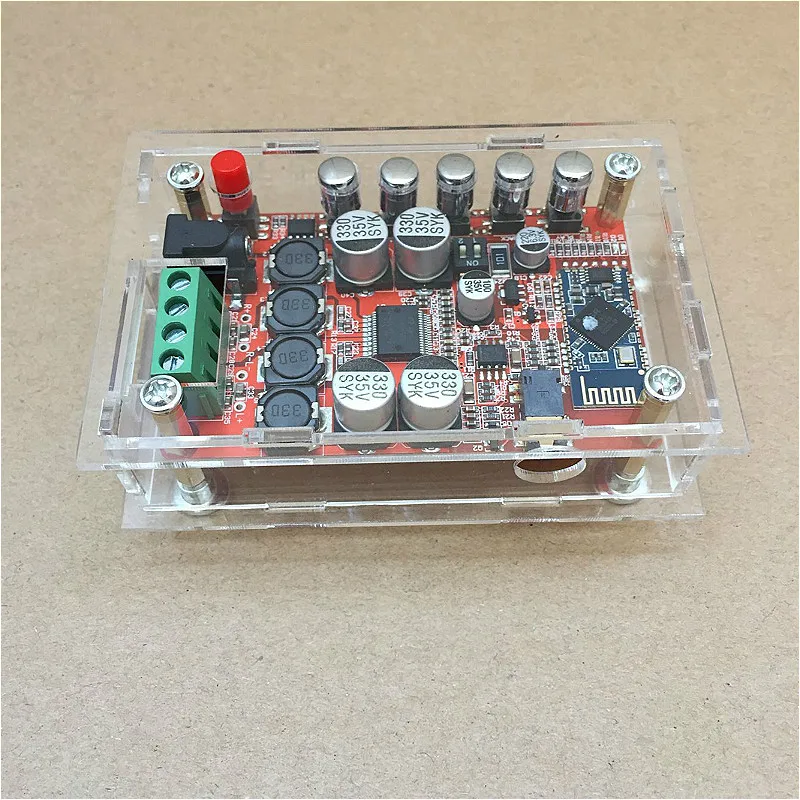 TDA7492P 2X50 Вт Bluetooth 4,0 аудио приемник усилитель модуль Плата+ чехол красный