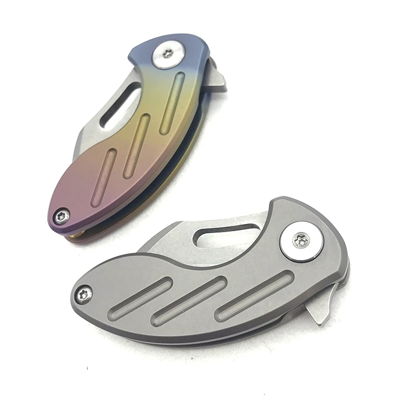 Curve паук спасения EDC инструмент Малый складной нож выживания Titanium красочные мини