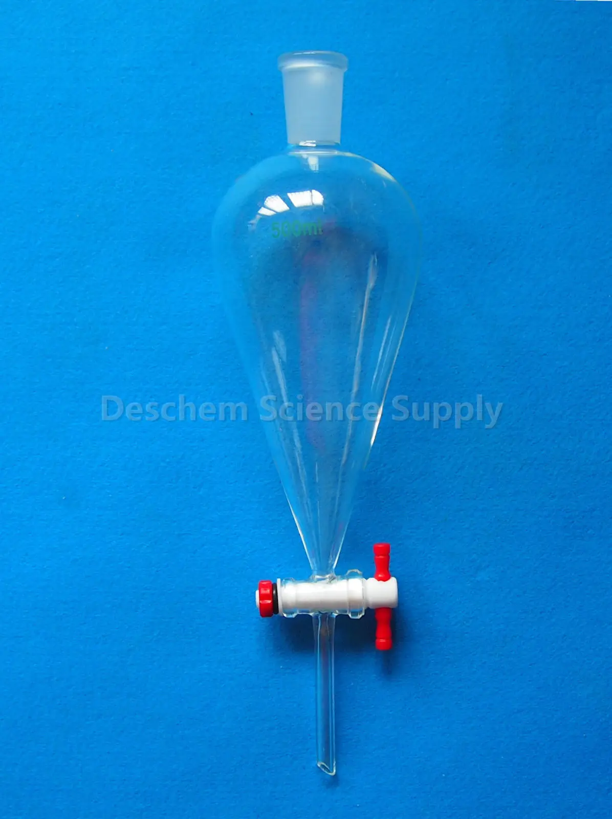 Стеклянная разделительная воронка в форме груши PTFE Stopcock прямая капельная трубка