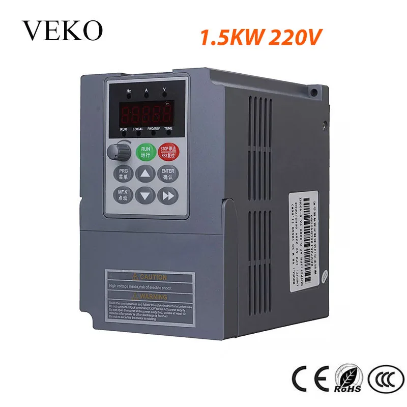 Частотный инвертор VFD 1 5 кВт 220 В однофазный вход трехфазный выход 7A