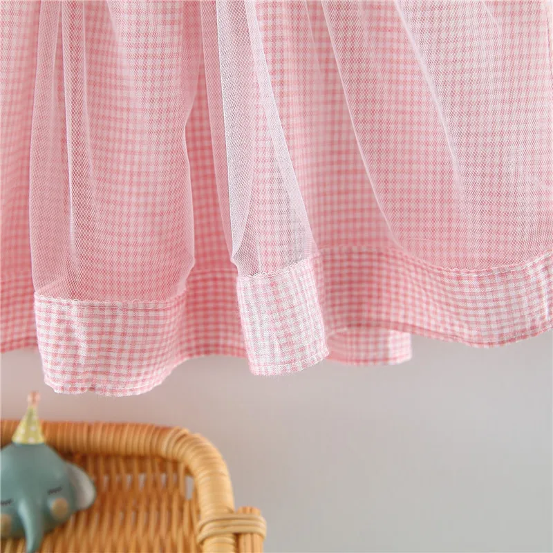 Summer children's dress is solid color fittings plaid girl wear princess | Детская одежда и обувь