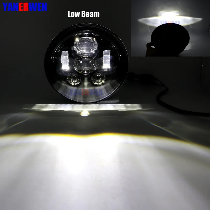 Автомобильные аксессуары 7 дюймов светодиодные фары с белый янтарь Halo Ангельские