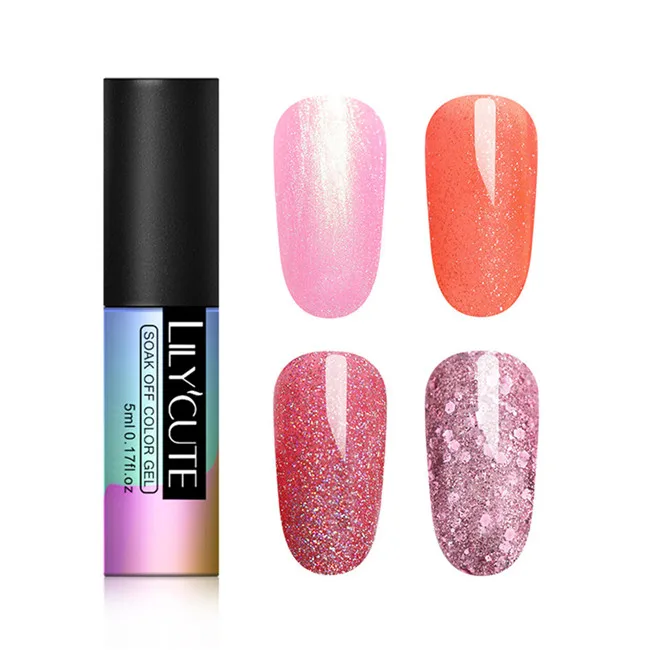 4PCS Set LILYCUTE Блестящий УФ-Гель-лак Полупостоянный Гибридный Гель-лак набор для маникюра ногтей замочить верхнее покрытие белые гель-лаки - Цвет: 4PCS Set