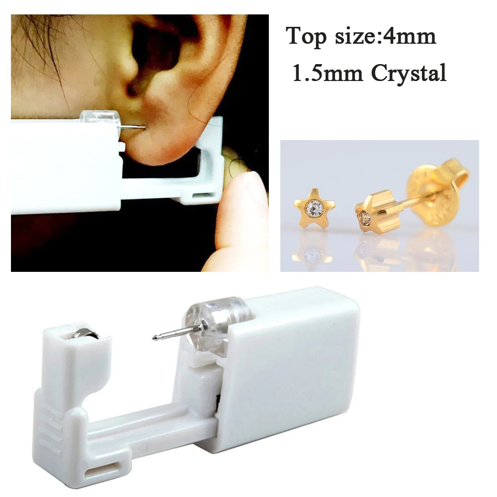 Gold ear stud 02 24 шт одноразовый не обезболивающий стерильный пирсинг серьги-гвоздики набор для пирсинга в носу набор инструментов для пирсинга из стали - Окраска металла: Gold ear stud 02