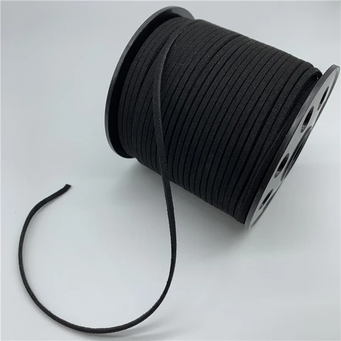 Замшевый плетеный шнур, Корейский Бархатный кожаный шнур ручной работы для бисероплетения, браслетов, ювелирных изделий, браслет «сделай сам», 5 ярдов/упаковка, 3 мм
