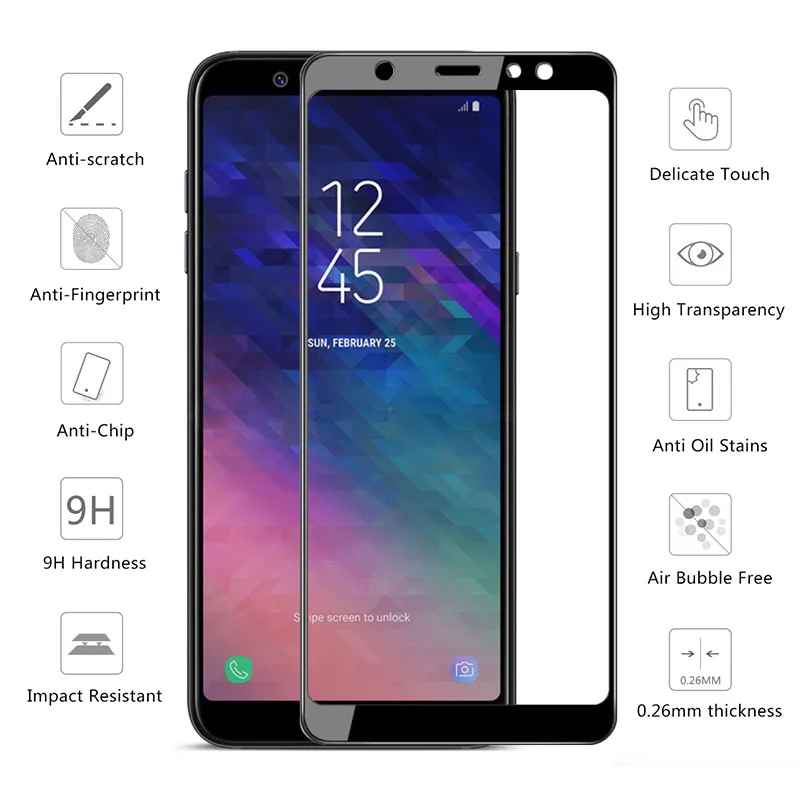С уровнем твердости 9 H Защитная пленка для Стекло samsung Galaxy J6 J7 J8 2018 A8 A5 A6 плюс J3 J5 2017