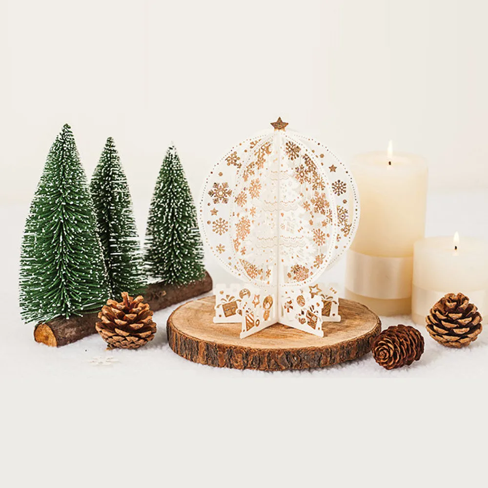 Thanks To the Girlfriend Bronzing cardHollow christmas 3d card fashion Crystal Ball Card birthday gift cards hot | Дом и сад