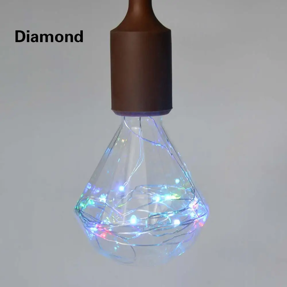 Diamond Colorful Винтажная лампа 3D Фейерверк лампы промышленный Декор A60 ST64 G125 Светодиодный светильник накаливания E27 110 В 220 В медный провод гирлянды лампочки - Цвет: Diamond Colorful