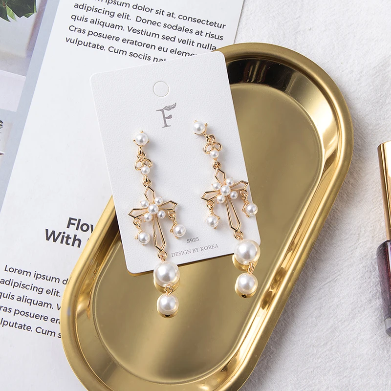 Женские серьги с искусственным жемчугом полые в Корейском стиле для вечерние