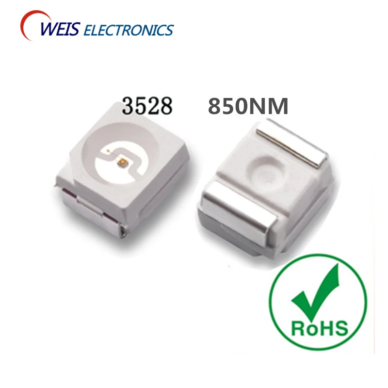 

1000PCS 3528 850nm SMD-2 2pin infrared lamp IR LED 1210 0.1W 1.3-1.5V 18-20mW Light beads lamps wholesale Free shipping