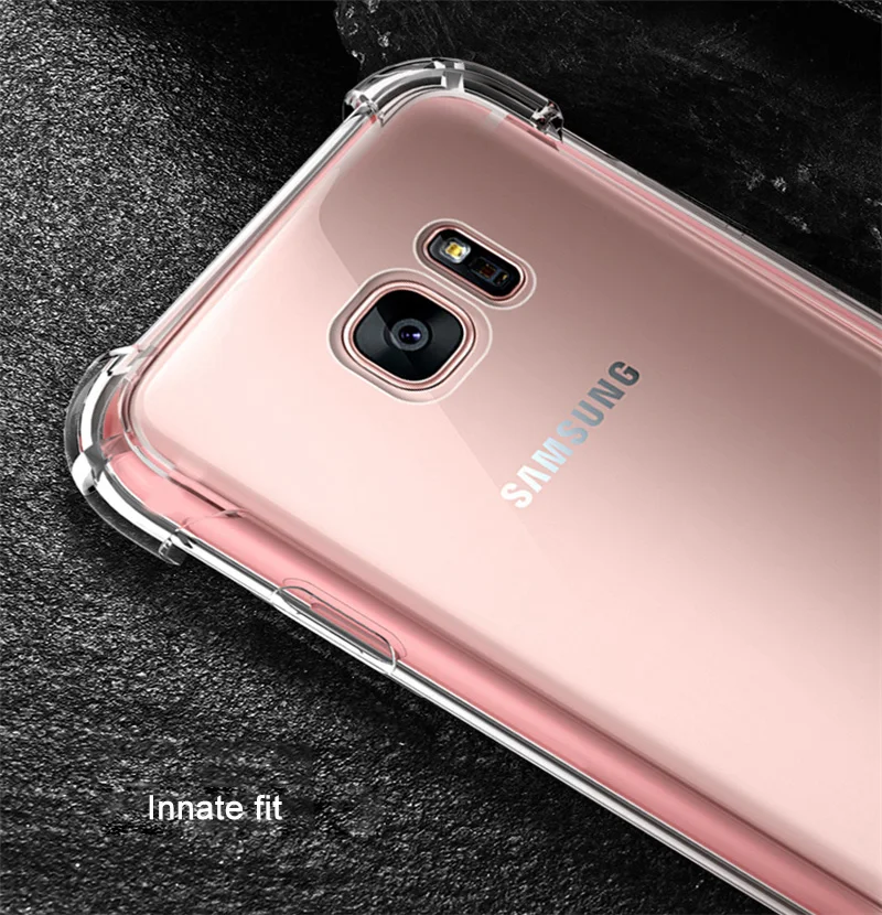 Ударопрочный Прозрачный чехол для телефона Samsung Galaxy J7 Neo J701 накладка J3 J5 A3 A5 A7 2016 2017