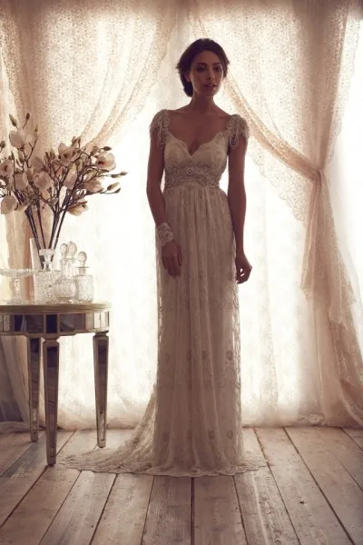 Luxury Beaded Romantic Lace Wedding Dresses Sweetheart Sexy Backless Bridal Gowns Fashion 2015 Vestido De Noiva Vintage HL479 | Свадьбы и