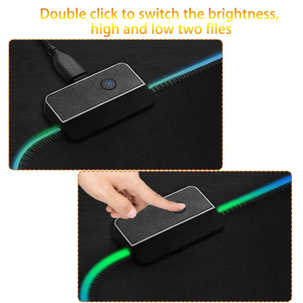 Светящийся игровой коврик для мыши RGB светящийся USB Красочный светодиодный удлиненный оверсайз нескользящий коврик для клавиатуры для ПК компьютера ноутбука