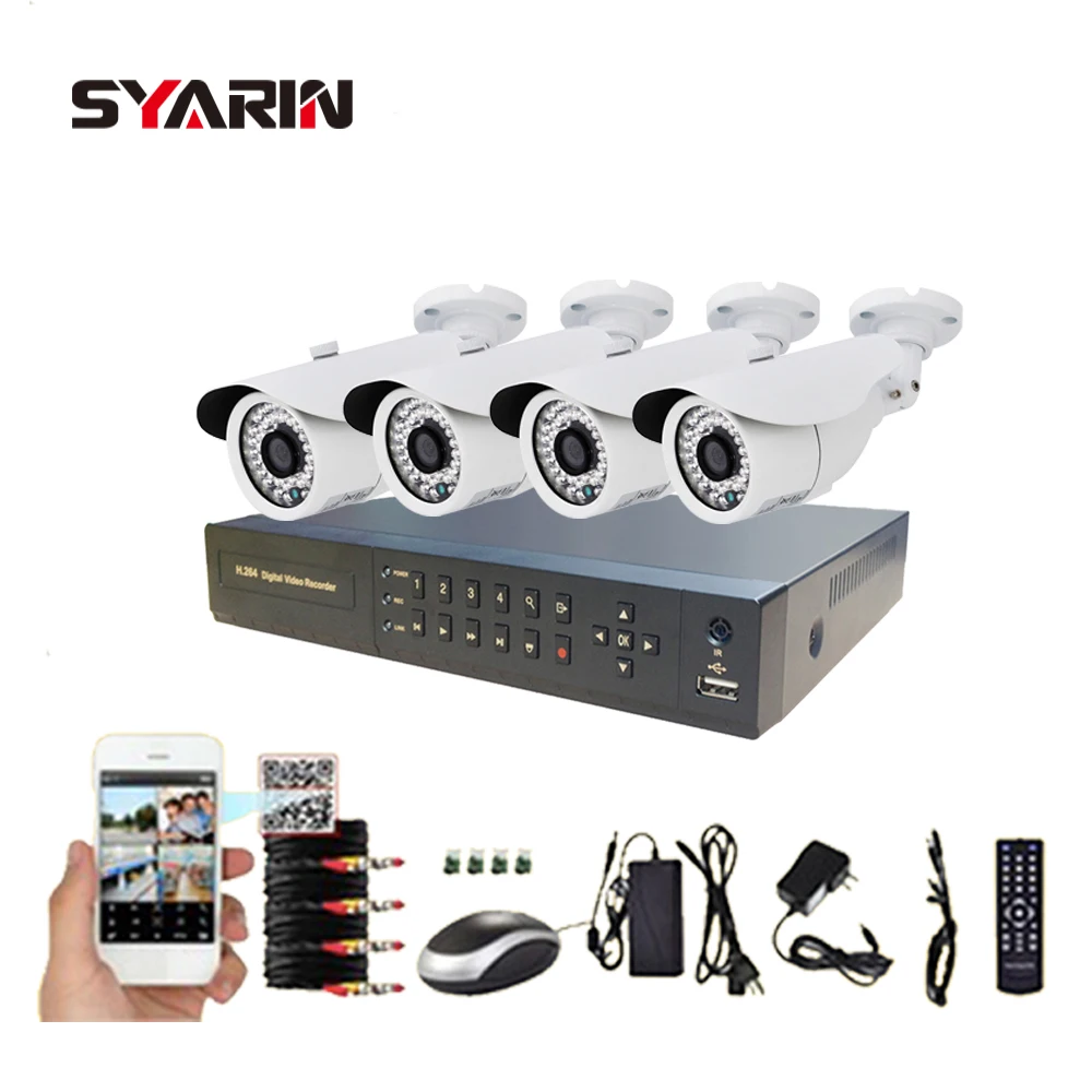 Syarin 4ch полный 1080n CCTV Системы AHD-NH 4-канальный DVR с 1200tvl AHD 720 P открытый наблюдения