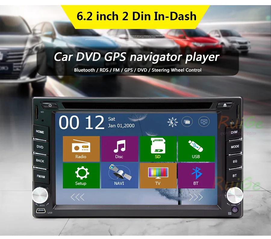 2 Din универсальная GPS навигация поддержка SD USB Bluetooth автомобильное радио для