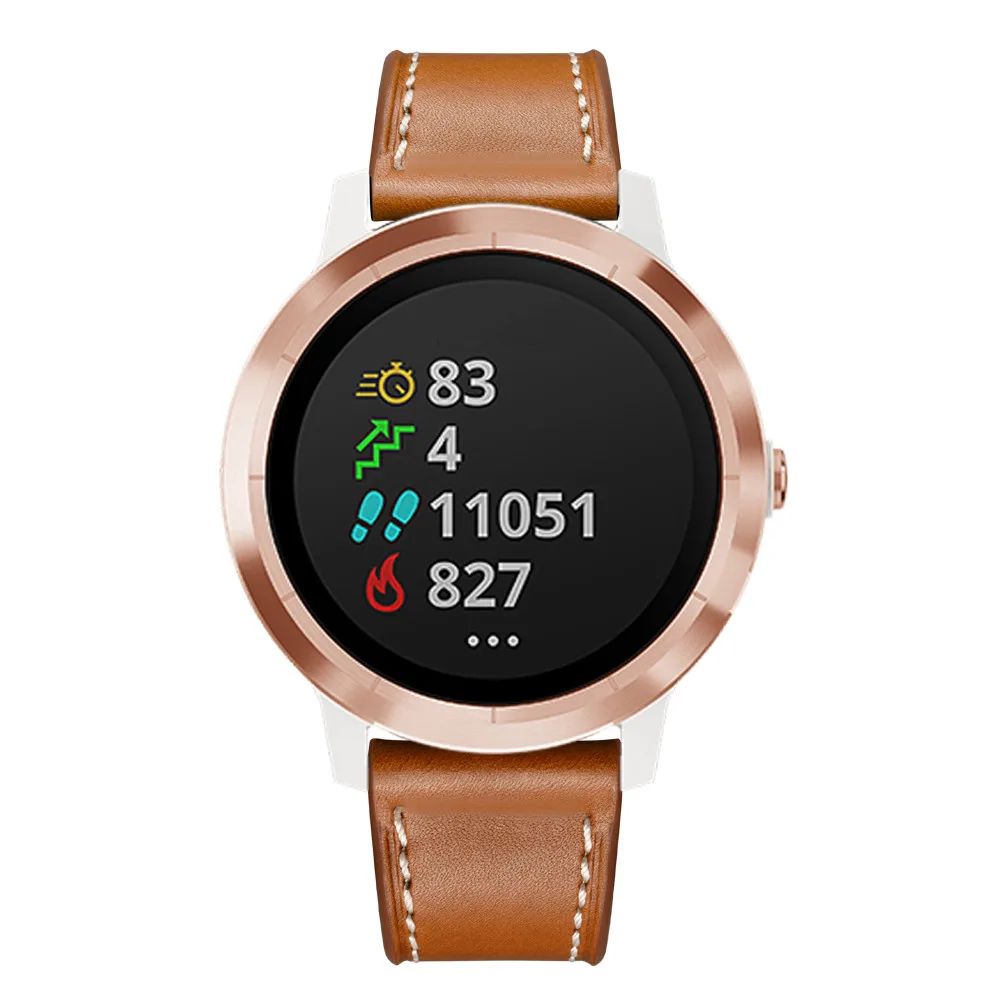 Для Garmin Vivoactive 3/Vivomove HR часы ремешок для мужчин/женщин кожаный ремешок браслет для samsung Galaxy Watch 42 мм/Active 2 1 ремень