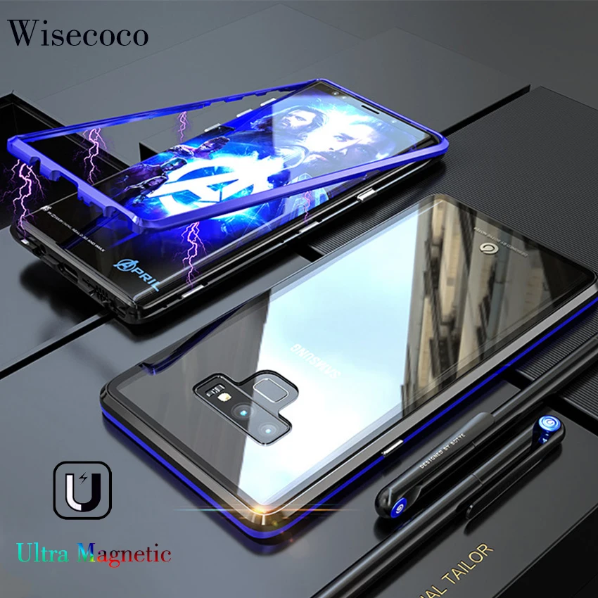Противоударный магнитный металлический чехол для телефона Samsung Galaxy Note 9 8 S10 S9 S8 Plus