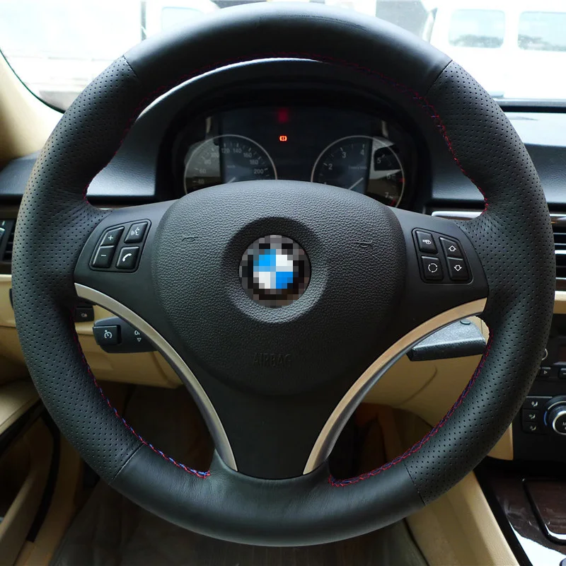 Новинка противоскользящий черный кожаный чехол на руль для BMW 325i | Автомобили и