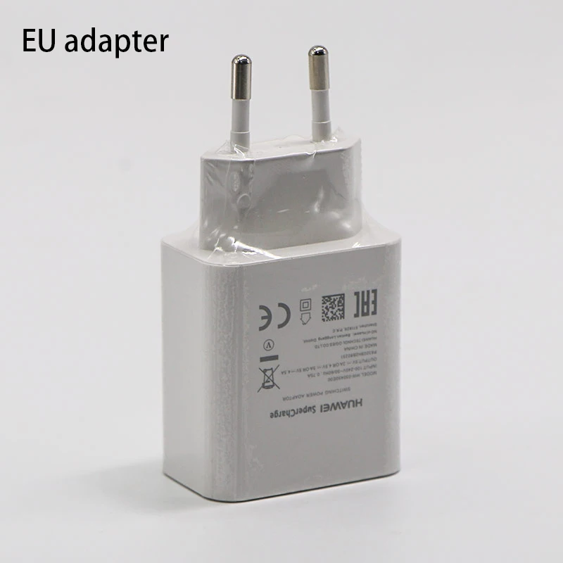 Only EU adapter huawei mate 9 10 20 P10 Plus P20 Pro Honor V10 Supercharge быстрое супер зарядное устройство 4.5V5A type-C USB 3,0 type C кабель - Тип штекера: Only EU adapter