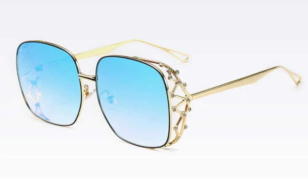 C4 mirror blue Ретро панк очки Модные металлические большие квадратные солнцезащитные очки для женщин бренд знаменитостей Дженнифер коричневые градиентные солнцезащитные очки UV400 - Цвет линз: C4 mirror blue