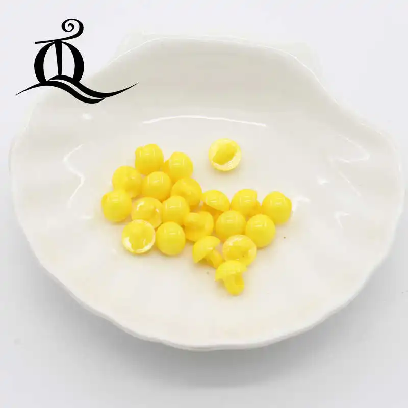 yellow 80 шт. Глаза животных из смолы 10 мм микс с коробкой DIY Кнопки Круглые грибы куполообразные Швейные хвостовик глазного яблока животный шар игрушки Аксессуары для глаз - Цвет: yellow