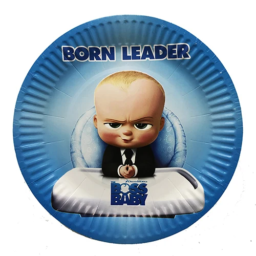 10pcs 7inches plates Baby Boss тематические вечерние украшения детский душ вечерние принадлежности Baby Boss тематические бумажные тарелки и стаканы салфетки баннеры - Цвет: 10pcs 7inches plates