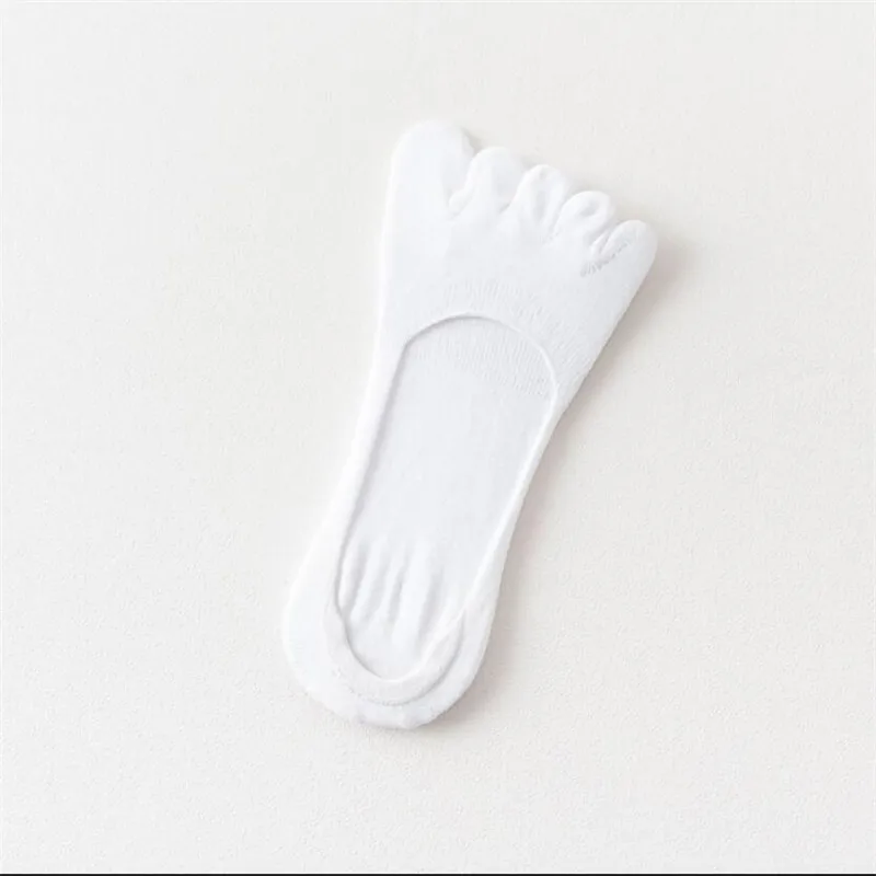 Белый 1pair men five toe socks spring summer and autumn fashion short sock man's and male 5 finger cotton socks - Цвет: Белый