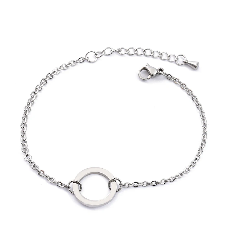 Женский браслет из нержавеющей стали серебристый золотистый розовое золото с