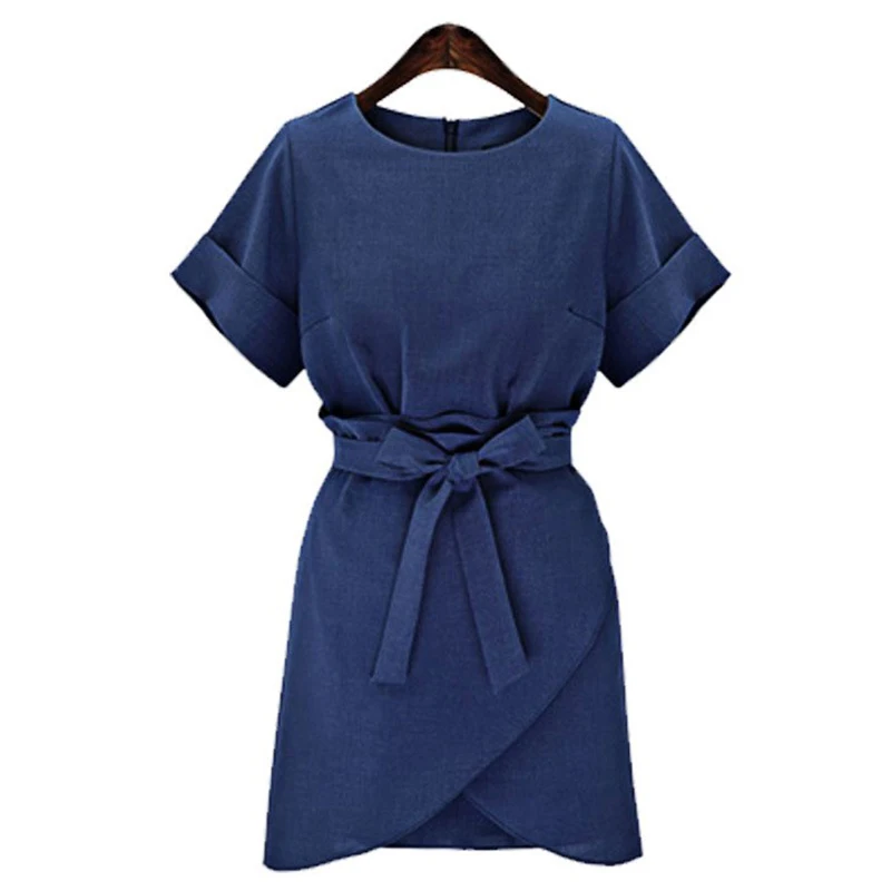 Trytree 2019 летнее платье женское повседневное однотонное темно синее абрикосовое с