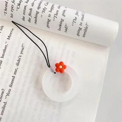 Clear Ring Strap Игровой контроллер, мультяшный силиконовый чехол для наушников с Bluetooth для Apple AirPods, милый защитный ремешок, чехол для зарядки AirPods - Цвет: Clear Ring Strap