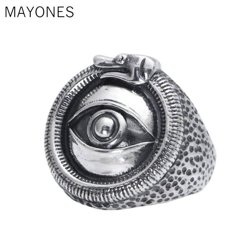 MAYONES реальные твердые искусственные серебряные винтажные кольца богов глаз для