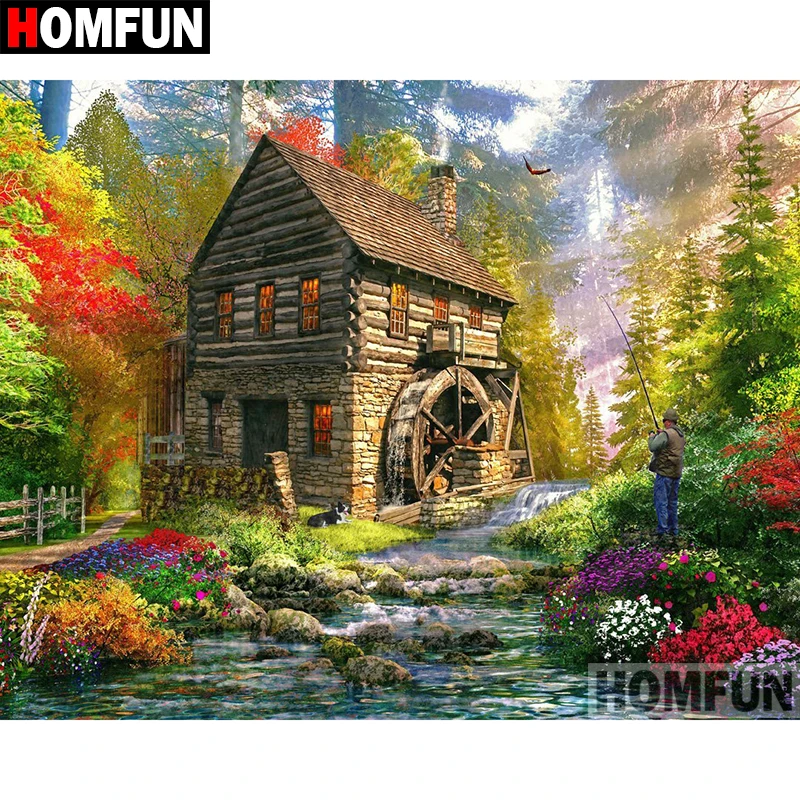 Алмазная 5D картина HOMFUN сделай сам полноразмерная/круглая вышивка крестиком