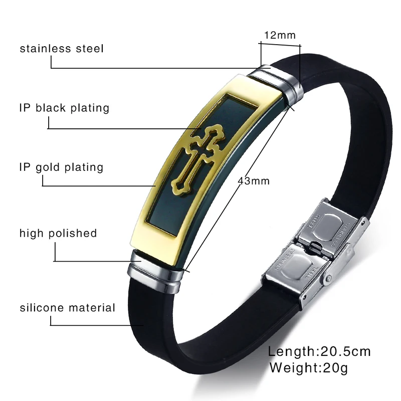 Модные полые бутоны из нержавеющей стали крест браслет для мужчин религиозные