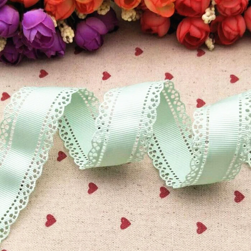 Корсажная лента с рисунком светло зеленая 30 мм кружевная 10 ярдами тортов ручной