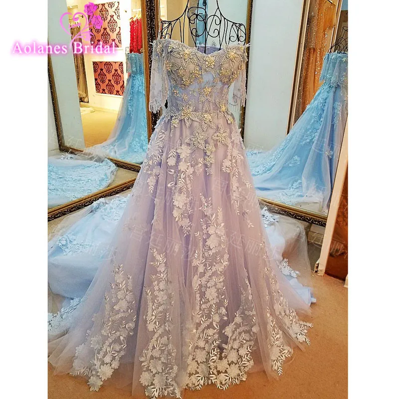 2017 вечерние платья с коротким рукавом Украшенные бусинами элегантные серого и