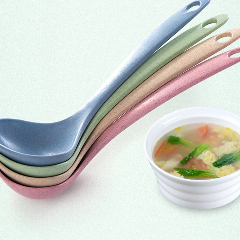 4 цвета большая длинная ложка посуда Пшеничная солома для риса ручка супа